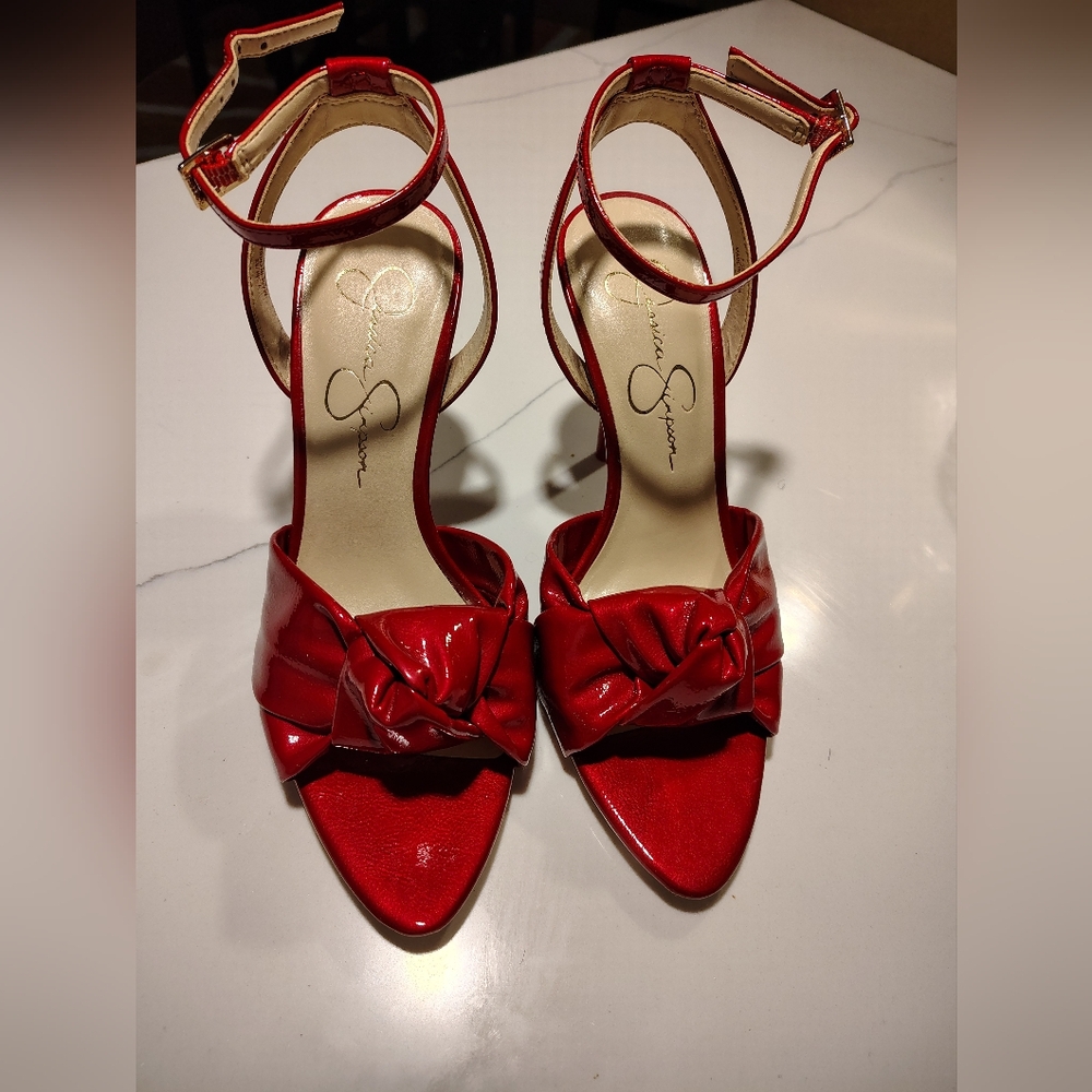 Jessica Simpson Red Bow Heels